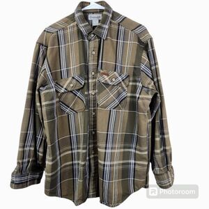 Carhartt Mens Full Button Down Long Sleeve Tartan Plaid Shacket Large
